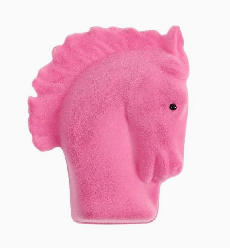 Pink Rhinestone Horseshoe Necklace W/Horse Head Gift Box
