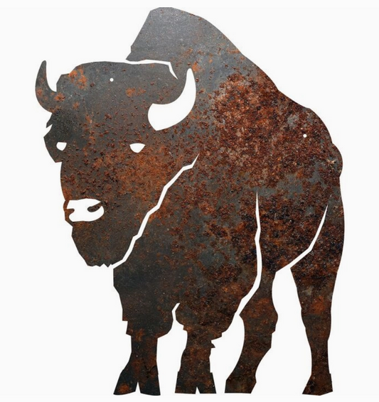 Rustic Metal Buffalo Silhouette Sign