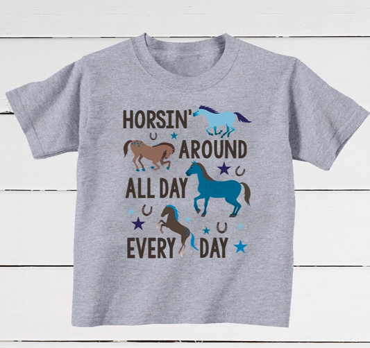 Horsin' Around All Day Youth T-Shirt