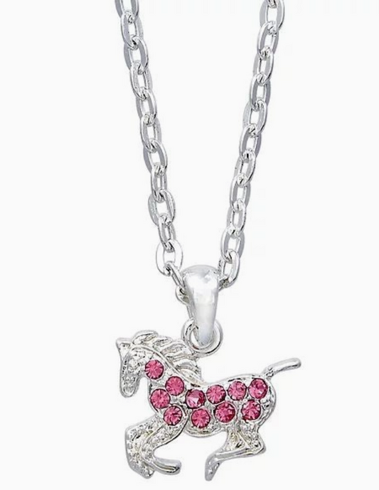 Pink Precious Pony Necklace Horse Head Gift Box