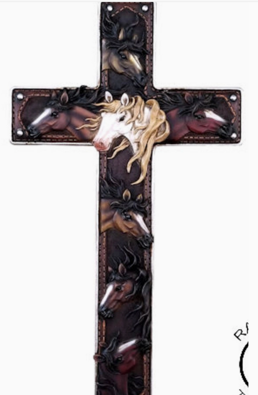 Western Horse Cross Wall Decor