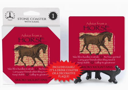Horse / Advice from - 4" X 4" Table Coaster