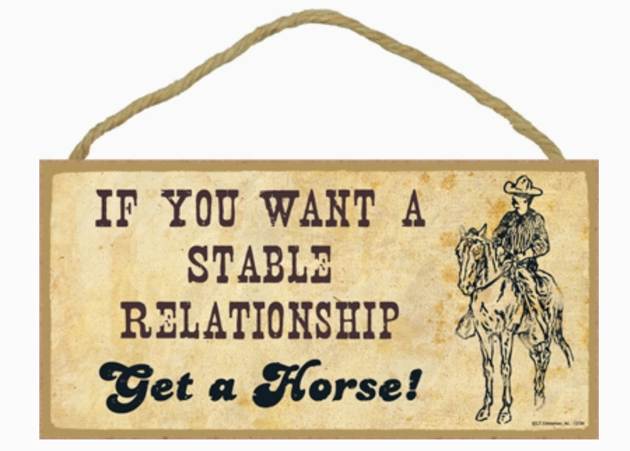 If You Want A Stable Relationship. Get A Horse!