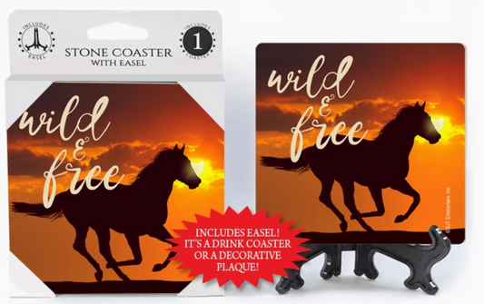 Wild & Free (Horse) 1-pack Absorbent Stone Table Coaster