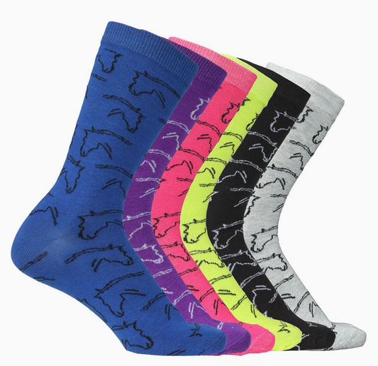 Ladies Horse Heads Crew Socks