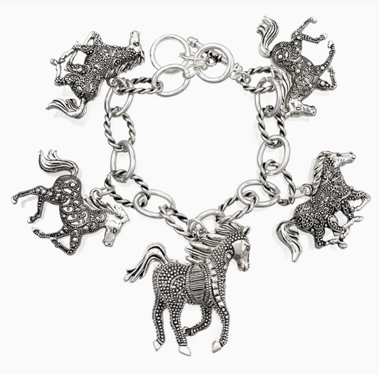 Horse Charms Chain Link Bracelet