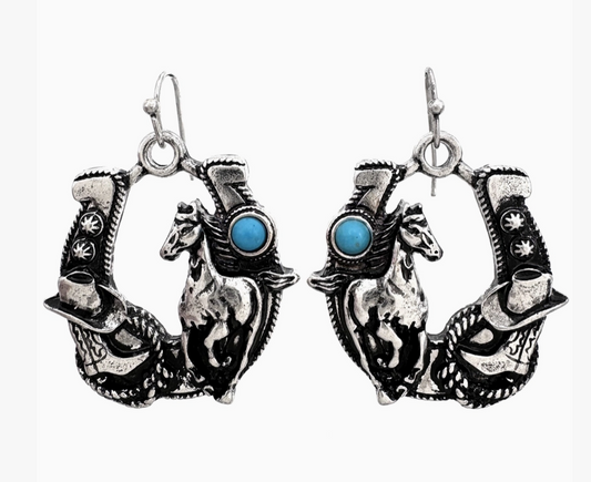 Western Cowboy Horseshoe Shape Earrings