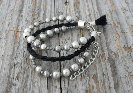 Navajo Pearl Horse Hair Bracelet