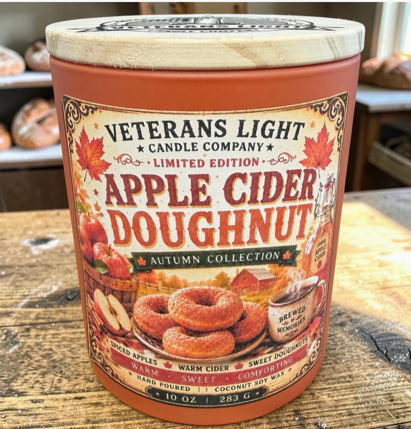 Apple Cider Doughnut- Coconut Soy 10 oz Candle