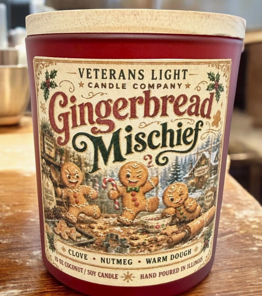 Gingerbread Mischief – Clove, Nutmeg & Warm Dough 10 oz candle