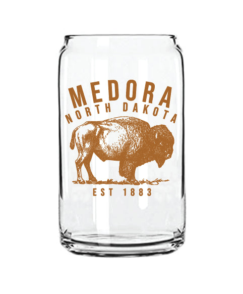 16 oz Bison Medora Can Glass