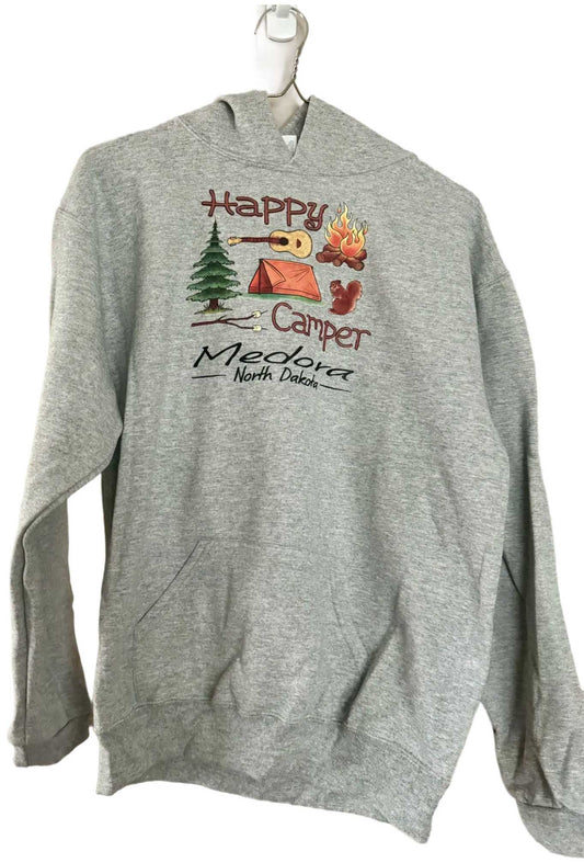 Youth Happy Camper Medora, ND hooded sweatshirt