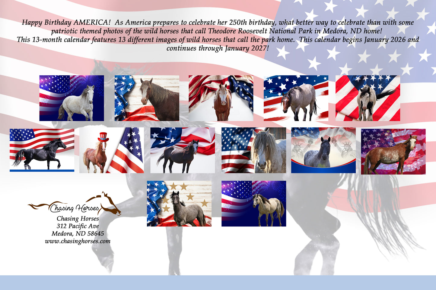 Chasing Horses 13-month 2026 calendars