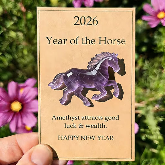 Year of the Horse lucky card & figure