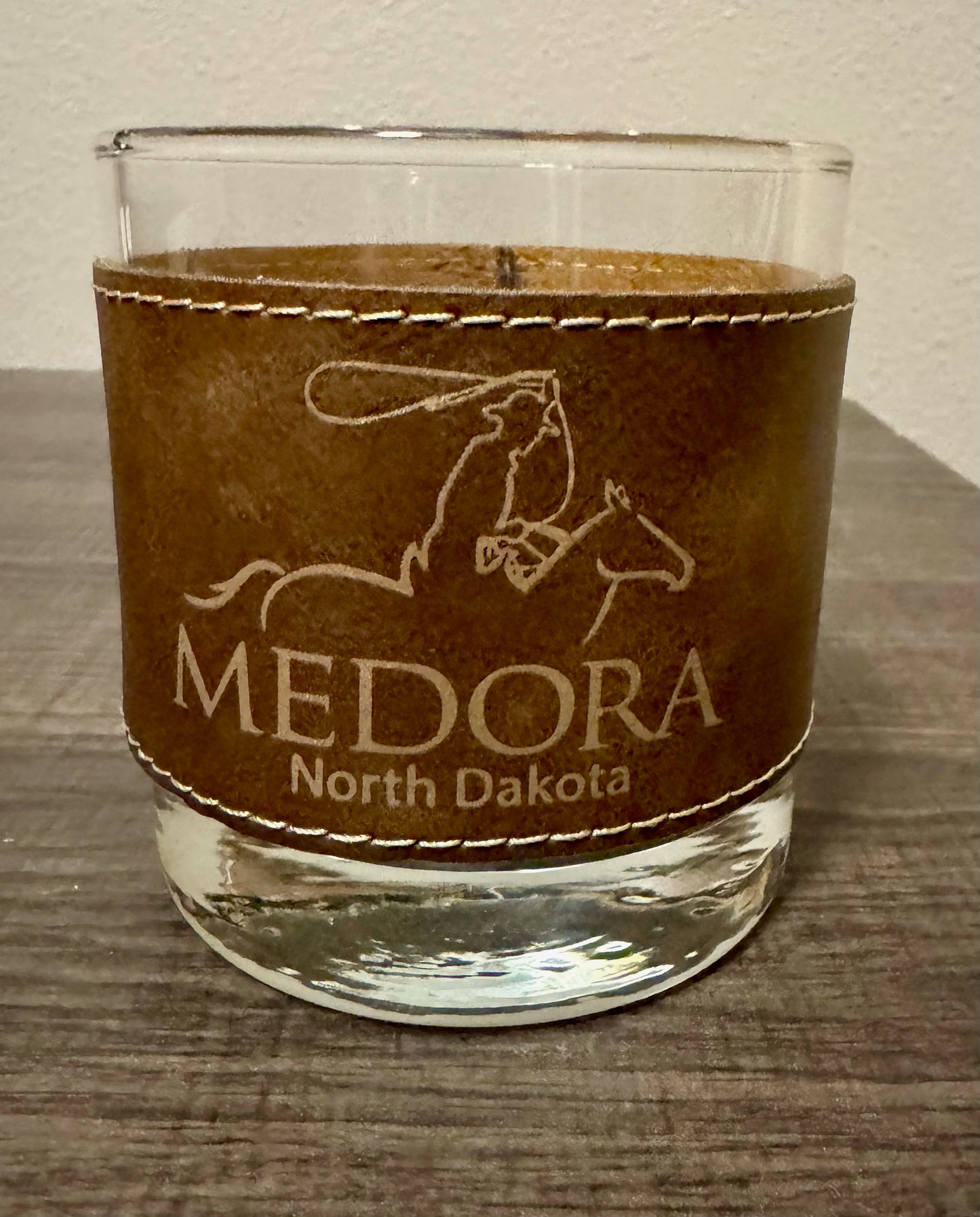 Medora Organic Leather wrapped whiskey glass