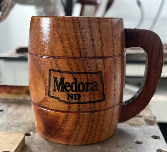 Hand Carved Wood Mug