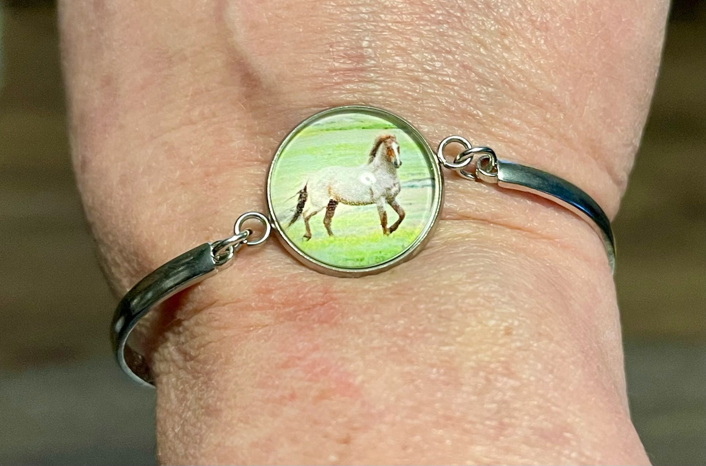 Chasing Horses adjustable metal bracelet