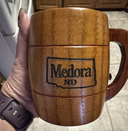 Hand Carved Wood Mug