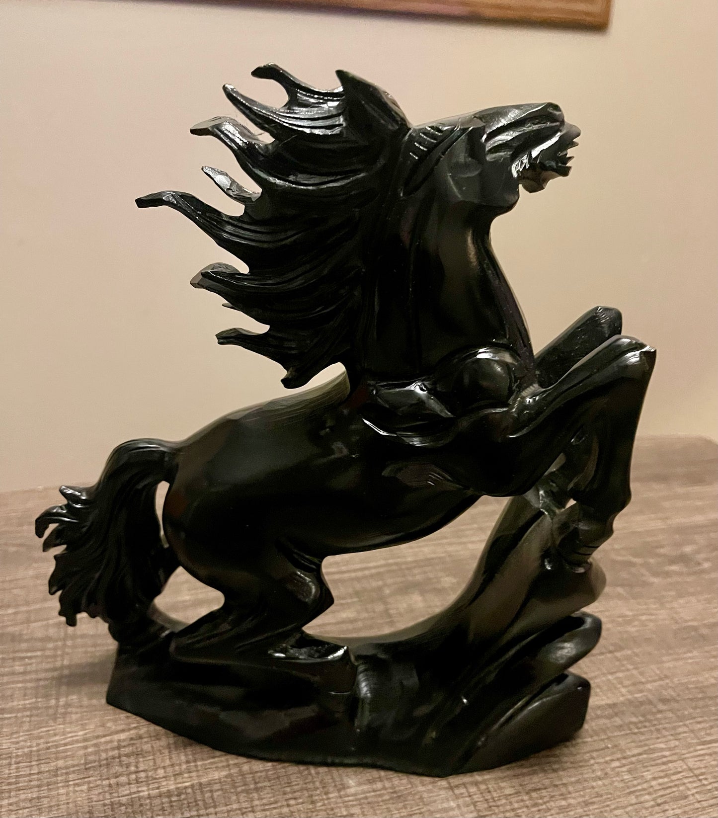 Carved Obsidian Horse