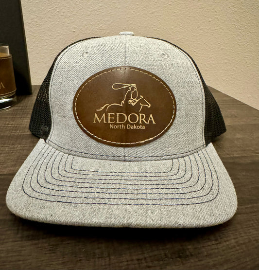 Medora Trucker Hat with leatherette Medora patch