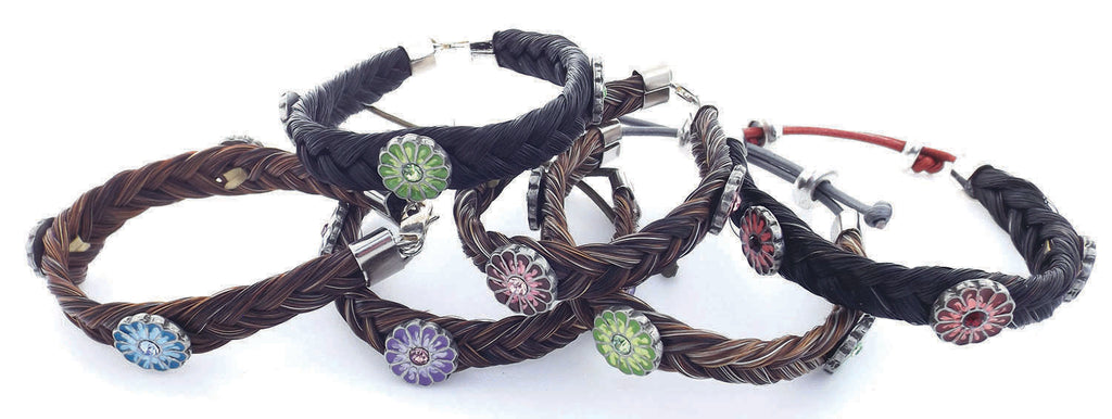 Flower Adjustable horse hair bracelet
