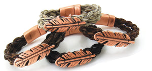 Copper Feather (Phoenix) Horse Hair Bracelet with magnetic closure