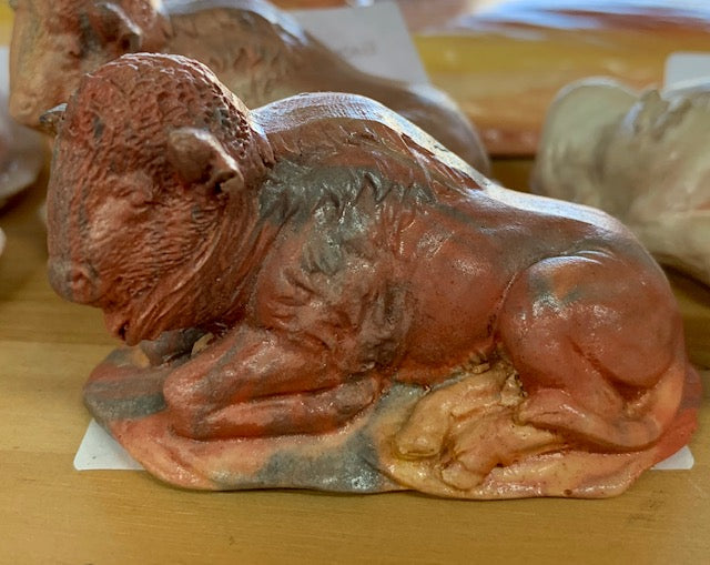Baby Buffalo by Kicking Bird Pottery