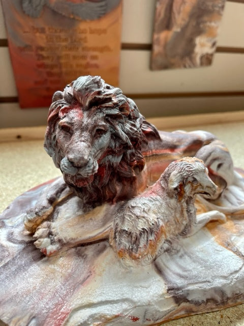 Lion & Lamb (medium) by Kicking Bird Pottery