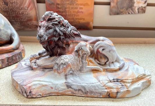 Lion & Lamb (medium) by Kicking Bird Pottery