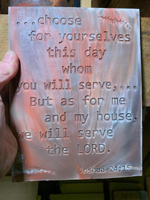 Joshua 24:15 house plaque by Kicking Bird Pottey