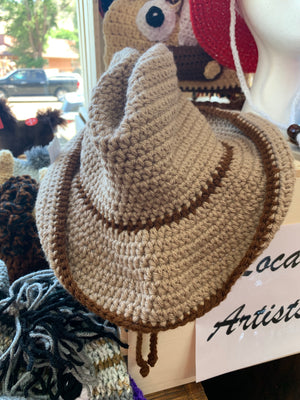 Kids crocheted cowboy hats