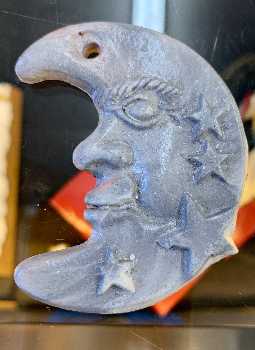 Moon Ornaments by Kicking Bird Pottery