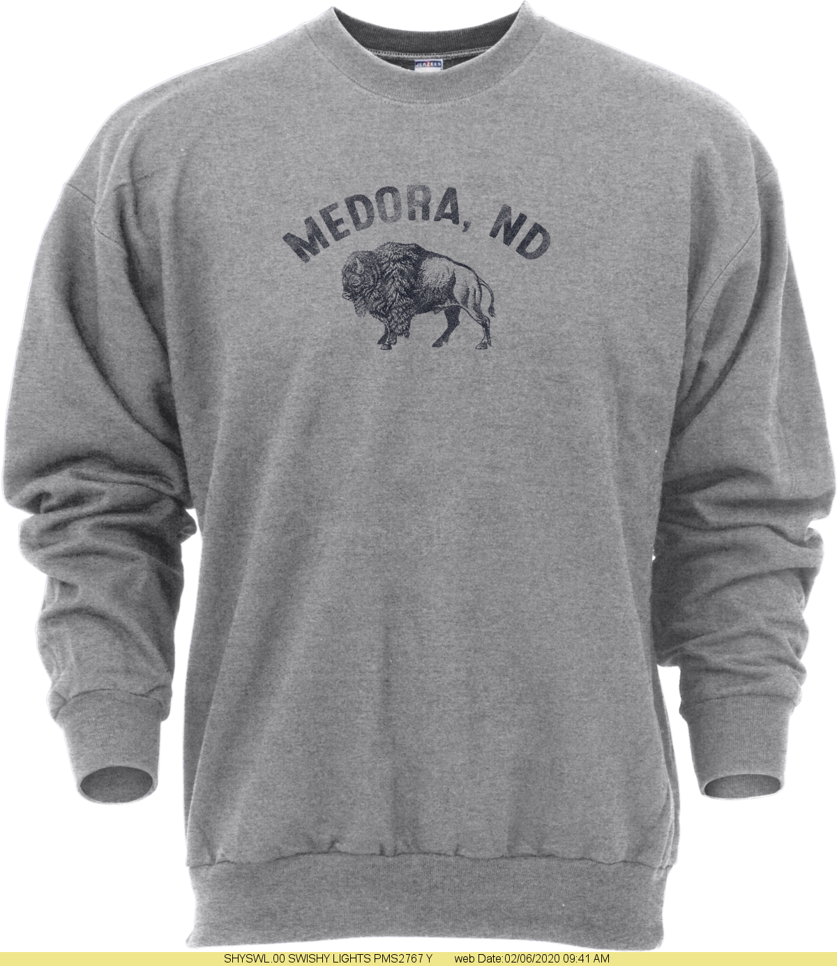 Youth Medora Bison Gray Sweatshirt