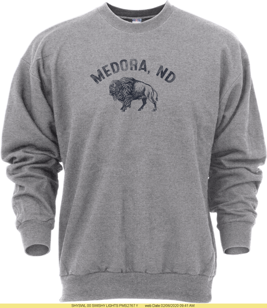Youth Medora Bison Gray Sweatshirt